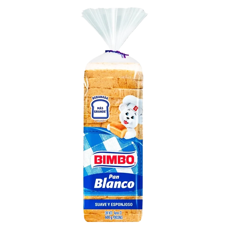PAN TAJADO BIMBO BLANCO X 600 GR